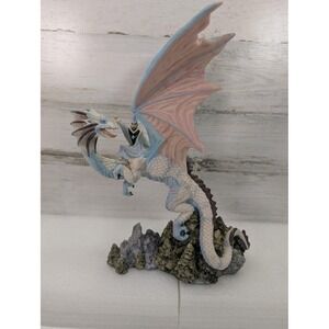 Vintage Enchantica Wizard Riding White Dragon Figurine Statue 1993 Made England